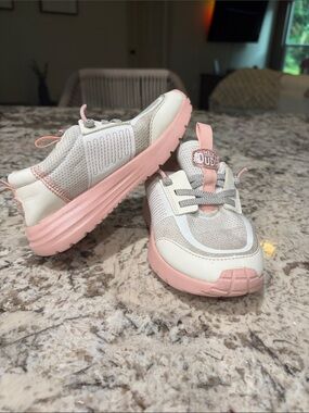Hey Dude Kids Pink and White Sneakers